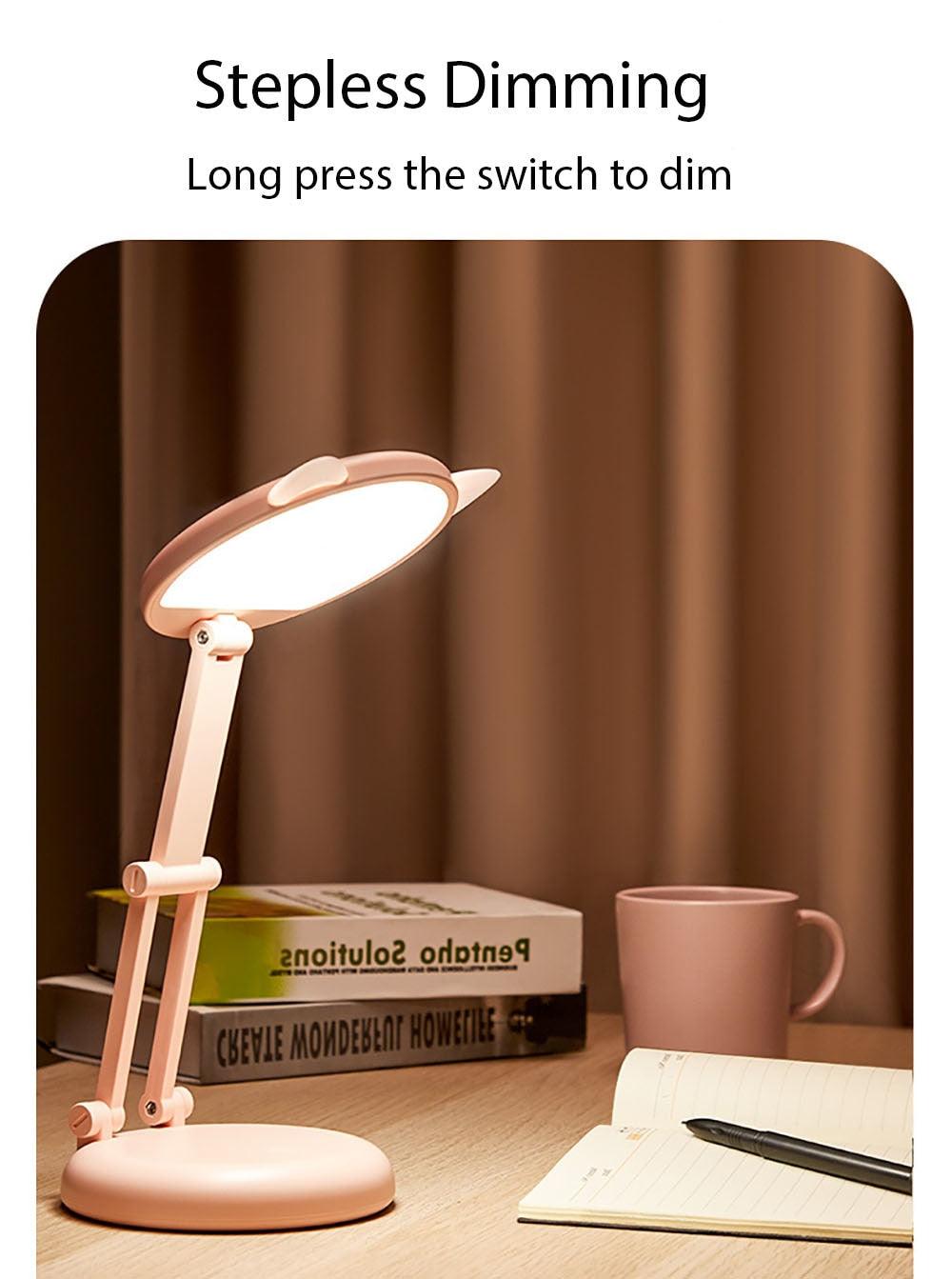 Cute Cat LED Desk Lamp - Foldable Eye Protection Study Light