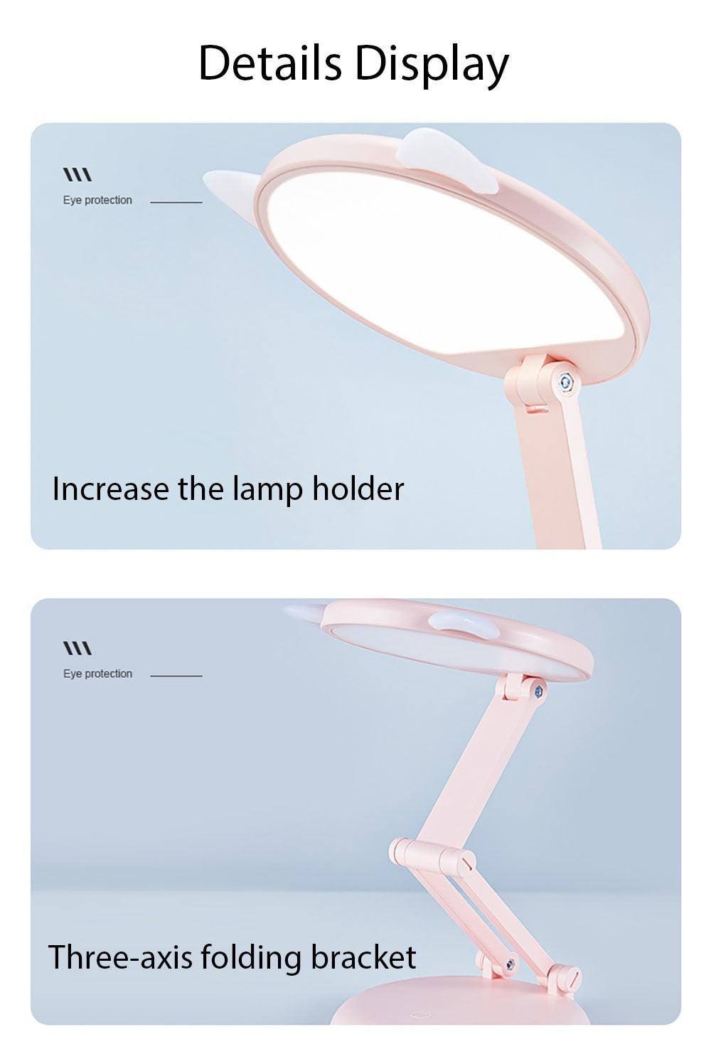 Cute Cat LED Desk Lamp - Foldable Eye Protection Study Light
