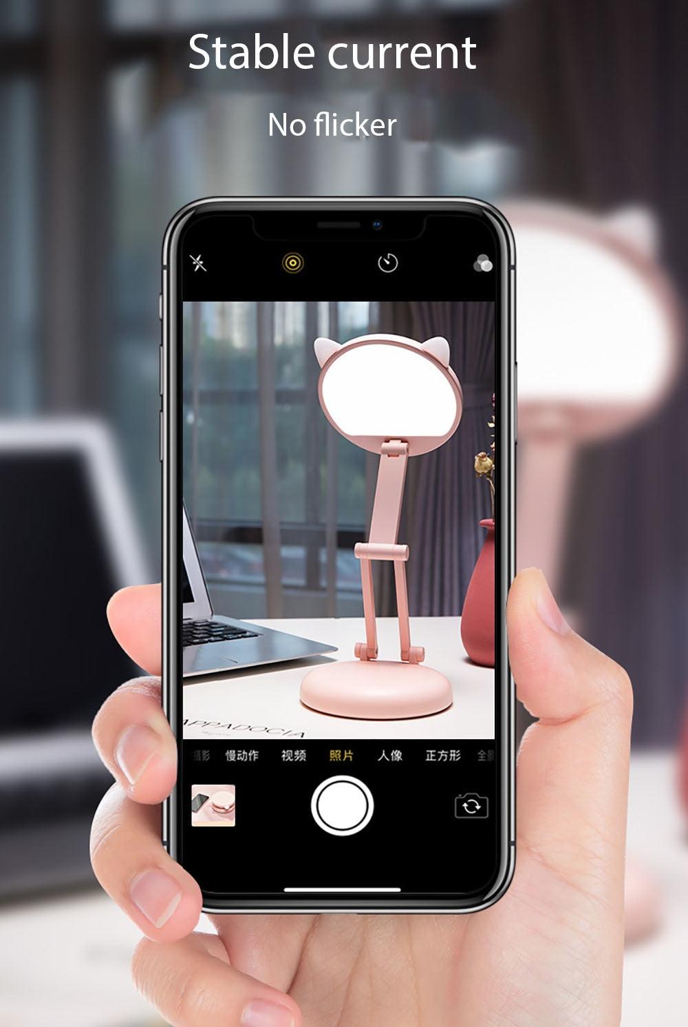 Cute Cat LED Desk Lamp - Foldable Eye Protection Study Light