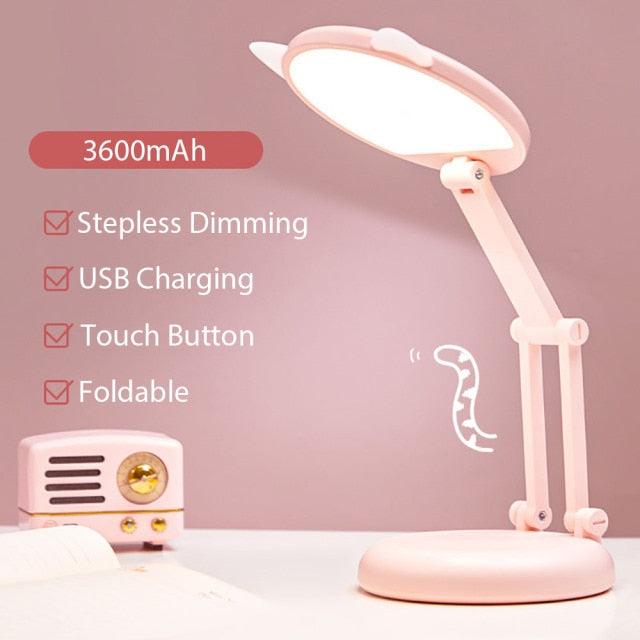 Cute Cat LED Desk Lamp - Foldable Eye Protection Study Light