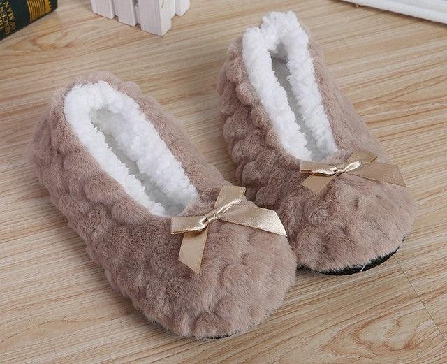 Women's Plush Fleece Lined Indoor Slippers Non-Slip House Shoes