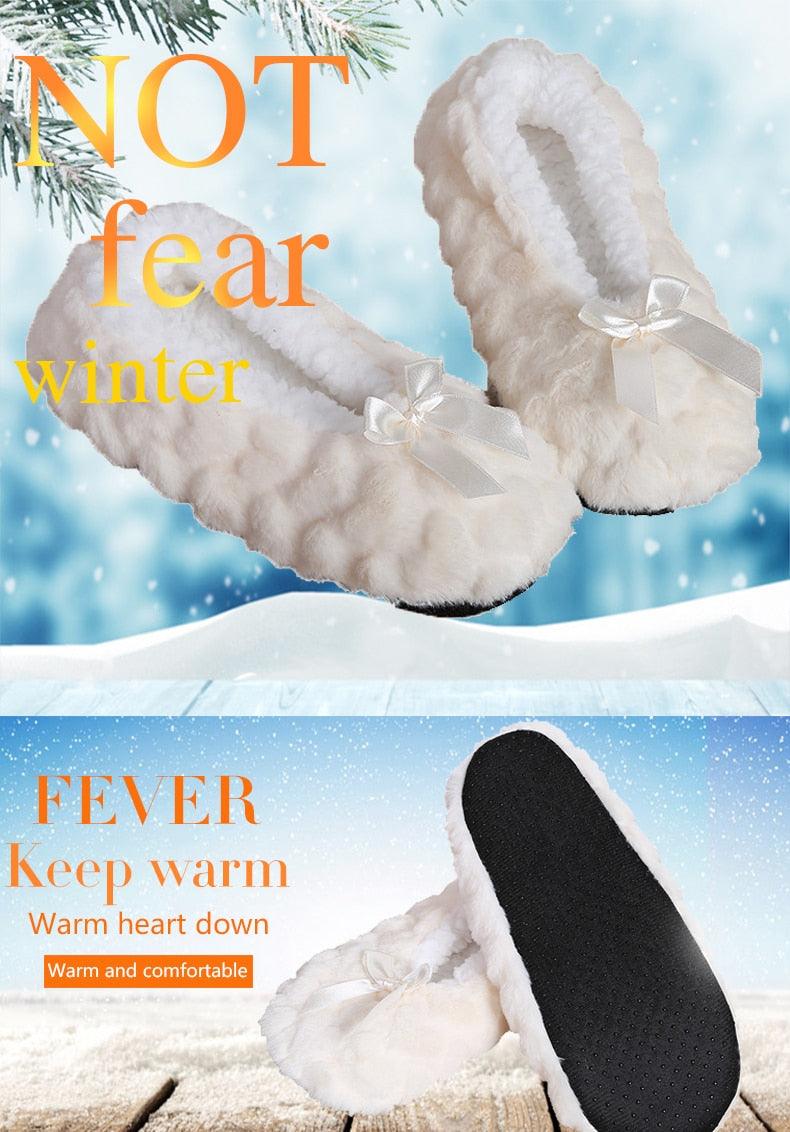 Women's Plush Fleece Lined Indoor Slippers Non-Slip House Shoes