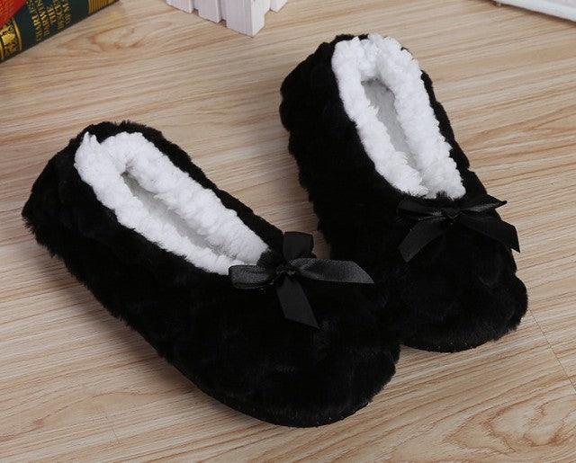 Women's Plush Fleece Lined Indoor Slippers Non-Slip House Shoes