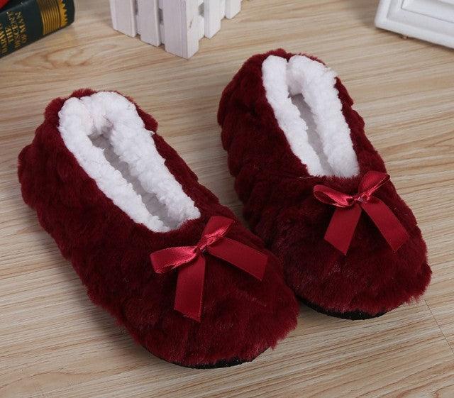 Women's Plush Fleece Lined Indoor Slippers Non-Slip House Shoes