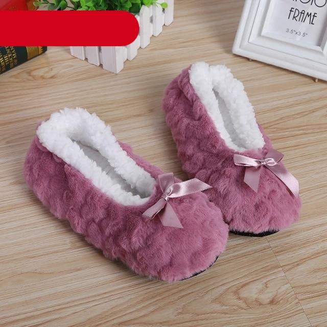 Women's Plush Fleece Lined Indoor Slippers Non-Slip House Shoes