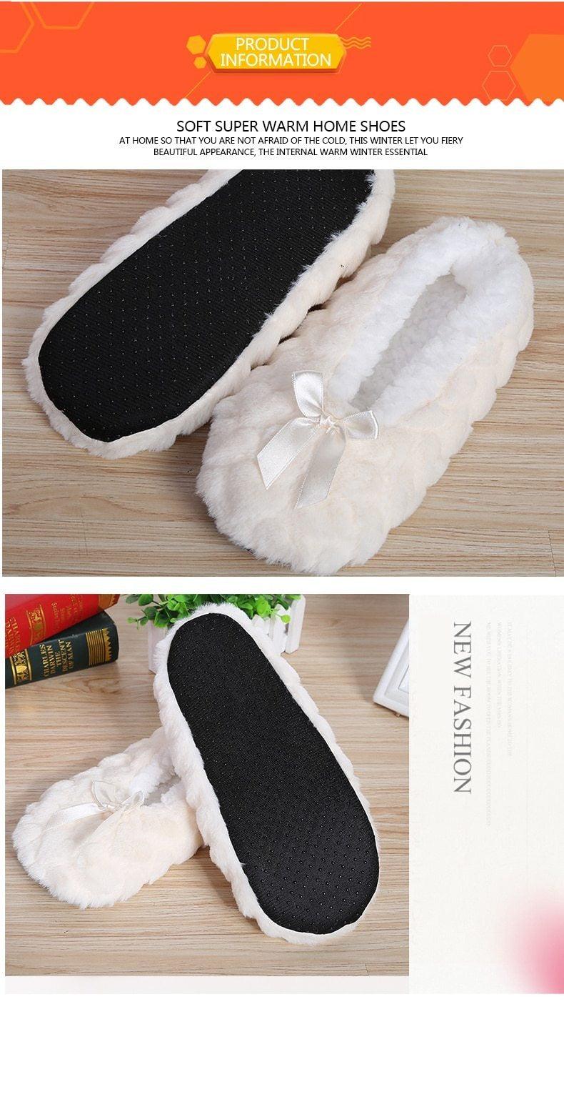 Women's Plush Fleece Lined Indoor Slippers Non-Slip House Shoes