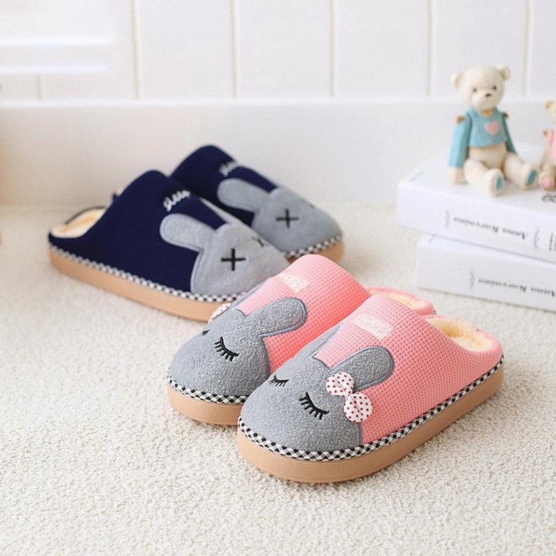 Cute Cat Plush Fuzzy House Slippers for Women Warm Indoor Slides