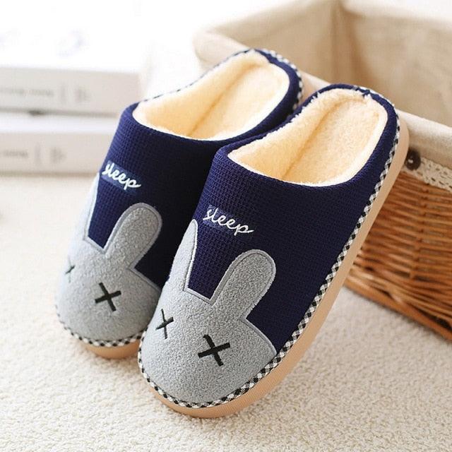Cute Cat Plush Fuzzy House Slippers for Women Warm Indoor Slides