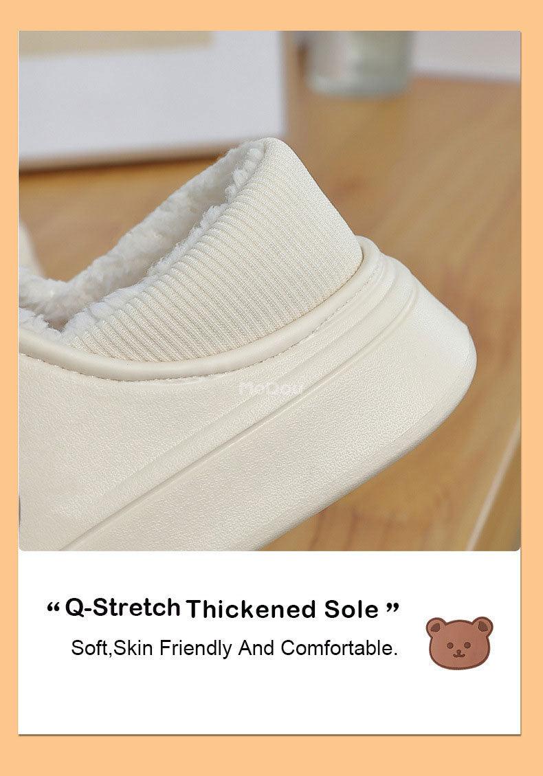 Waterproof Cotton Bear Slippers with Memory Foam & Non-Skid Sole