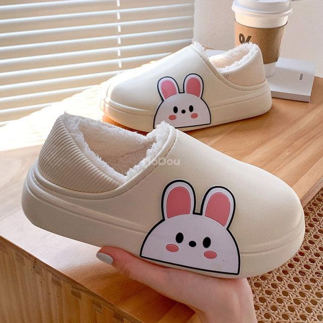 Waterproof Cotton Bear Slippers with Memory Foam & Non-Skid Sole