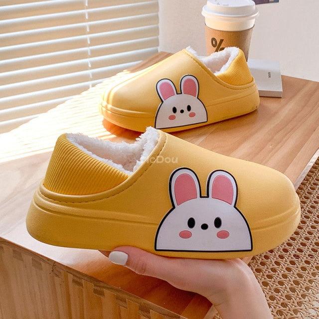 Waterproof Cotton Bear Slippers with Memory Foam & Non-Skid Sole