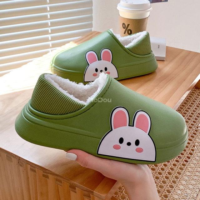 Waterproof Cotton Bear Slippers with Memory Foam & Non-Skid Sole