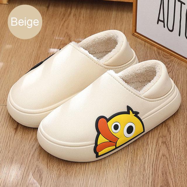 Waterproof Cotton Bear Slippers with Memory Foam & Non-Skid Sole
