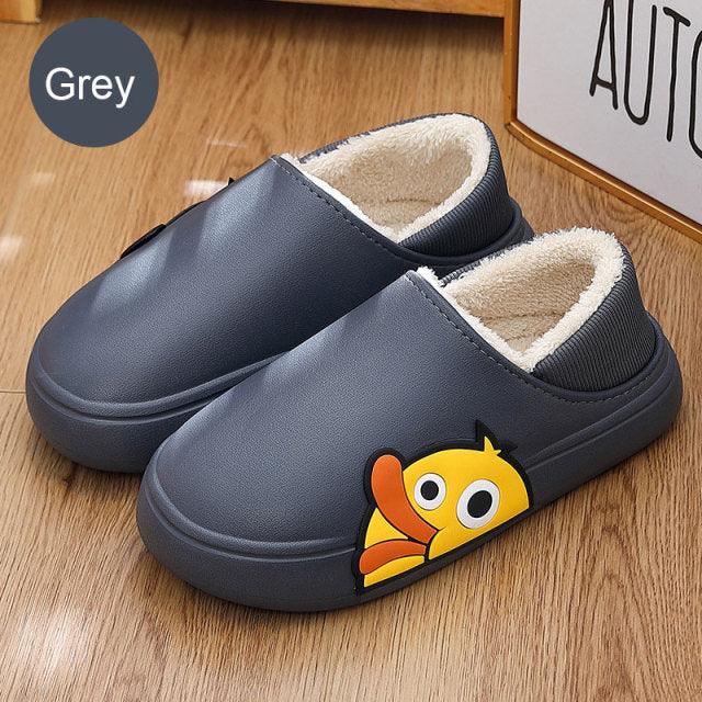 Waterproof Cotton Bear Slippers with Memory Foam & Non-Skid Sole