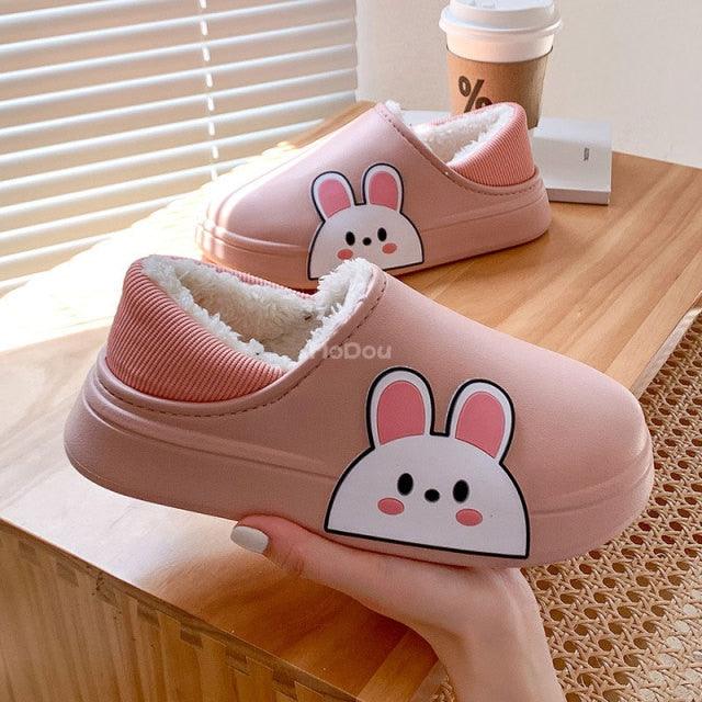 Waterproof Cotton Bear Slippers with Memory Foam & Non-Skid Sole
