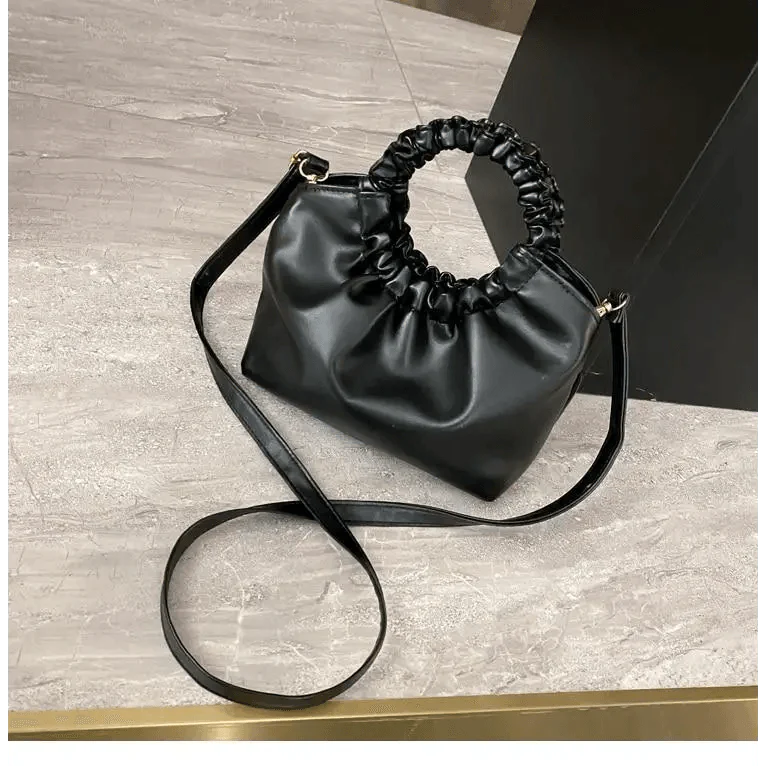 Vintage Style Small Leather Messenger Bag for Women Shoulder Purse