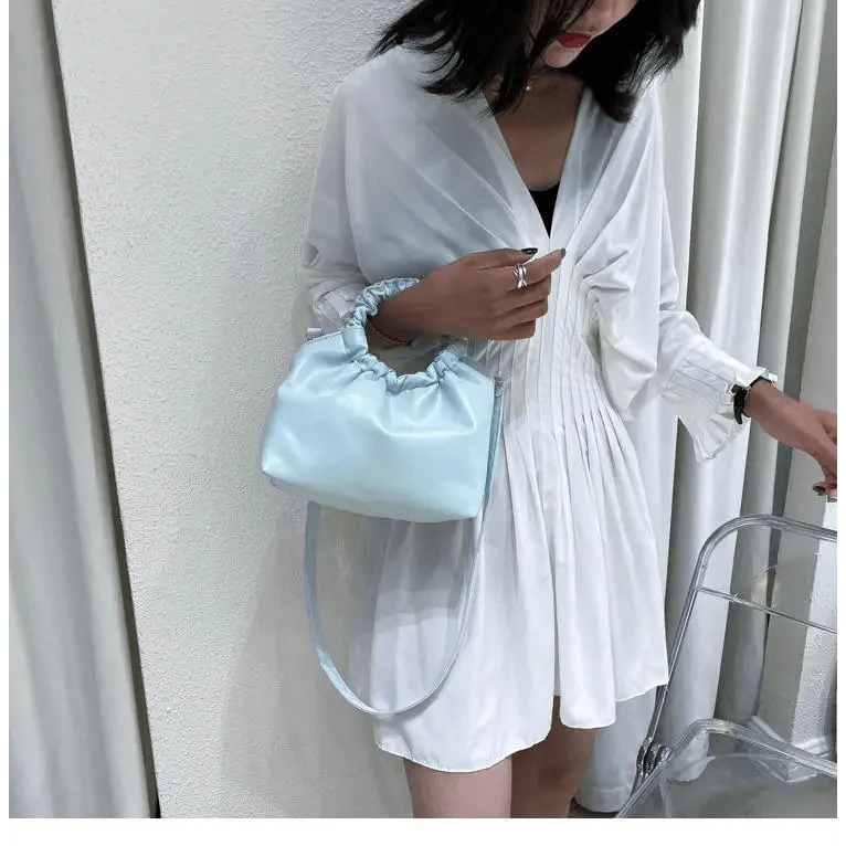 Vintage Style Small Leather Messenger Bag for Women Shoulder Purse