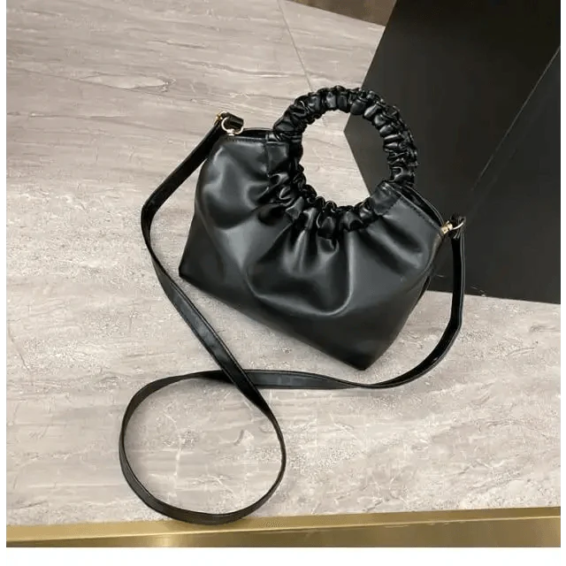 Vintage Style Small Leather Messenger Bag for Women Shoulder Purse