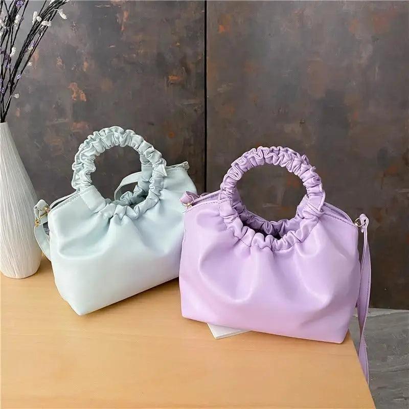 Vintage Style Small Leather Messenger Bag for Women Shoulder Purse
