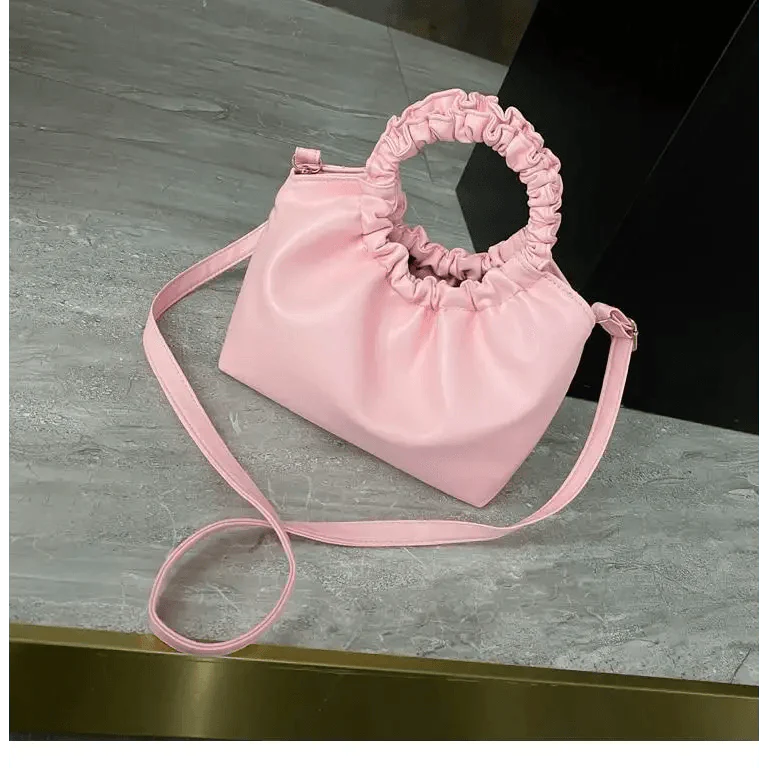 Vintage Style Small Leather Messenger Bag for Women Shoulder Purse