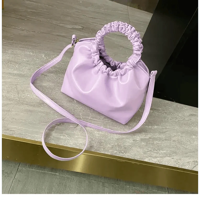 Vintage Style Small Leather Messenger Bag for Women Shoulder Purse