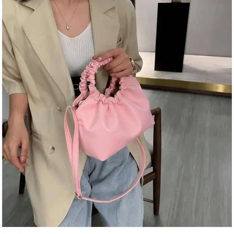 Vintage Style Small Leather Messenger Bag for Women Shoulder Purse