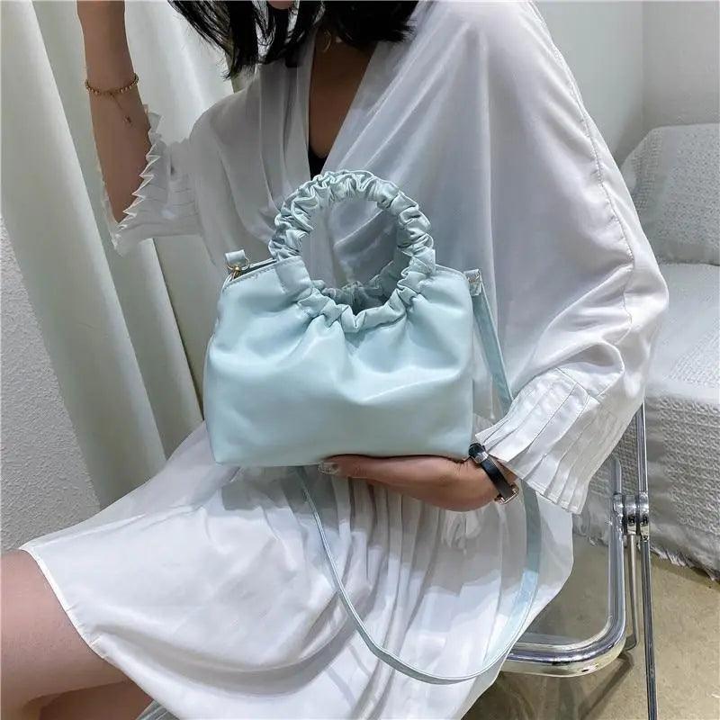Vintage Style Small Leather Messenger Bag for Women Shoulder Purse