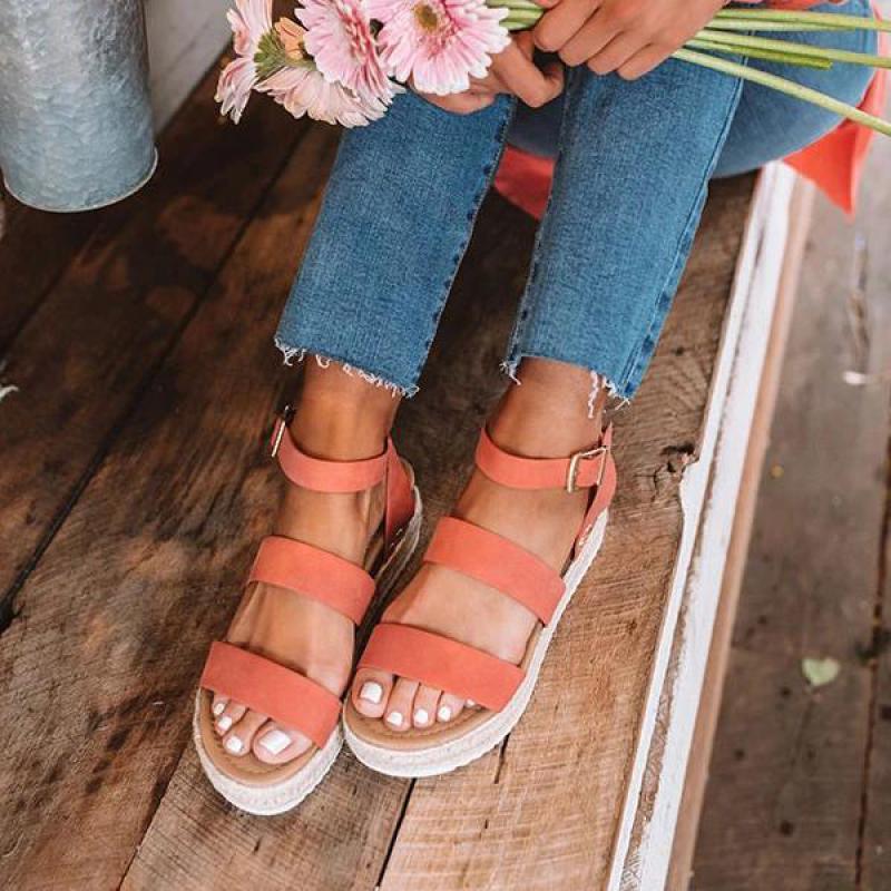 Golden Platform Sandals with Cross Strap Ankle Detail