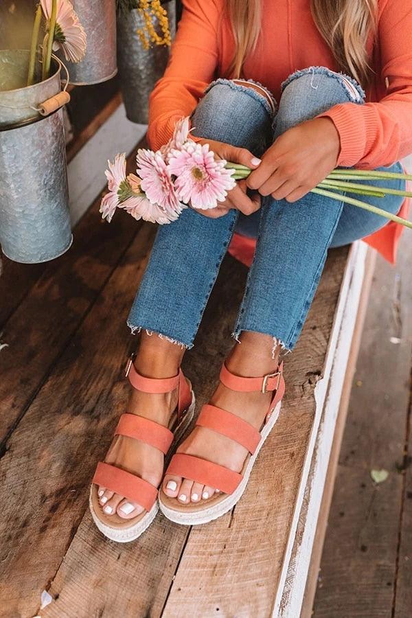 Golden Platform Sandals with Cross Strap Ankle Detail