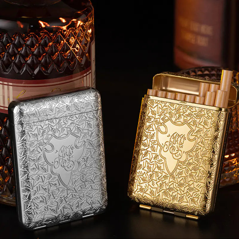 Luxury Vintage Engraved Cigarette Case for 16/20 Cigarettes