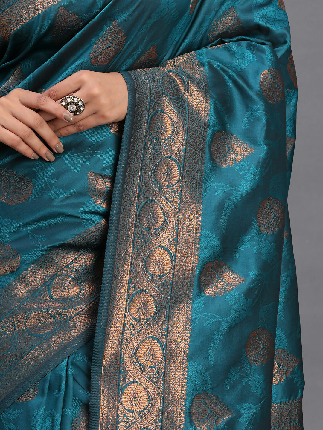 Shree Shyam Fashion Silk Teal Blue Saree