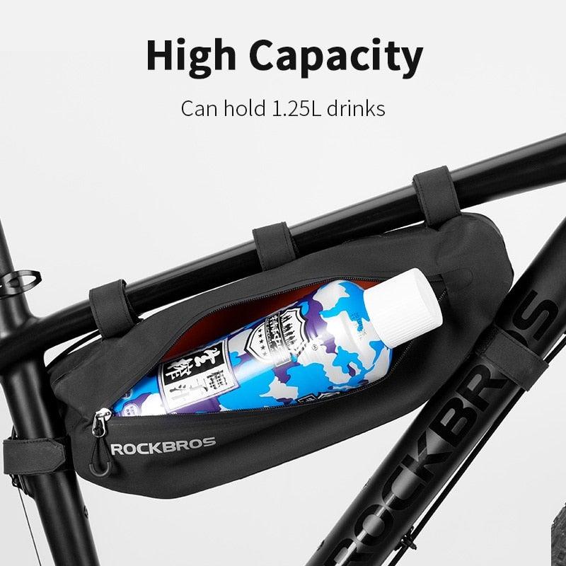 Waterproof Cycling Top Tube Bike Frame Bag - High Capacity Black