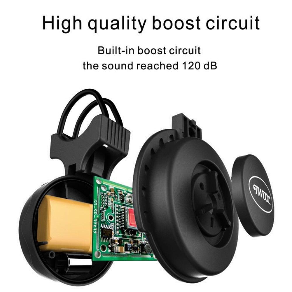 130dB USB Rechargeable Electric Bike Horn - Minimalist Black