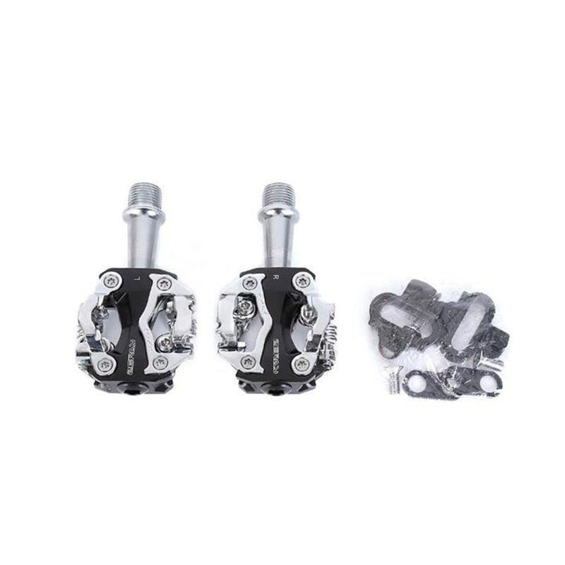 ZeraY black and silver road and mountain bike clipless pedals