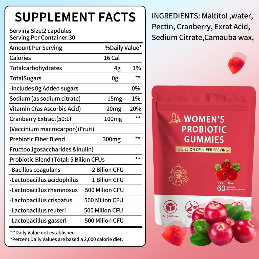 Cranberry Womens Probiotic Gummies