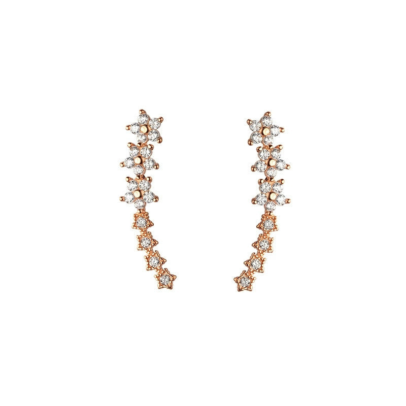 Elegant Zircon-studded Stud Earrings For Women