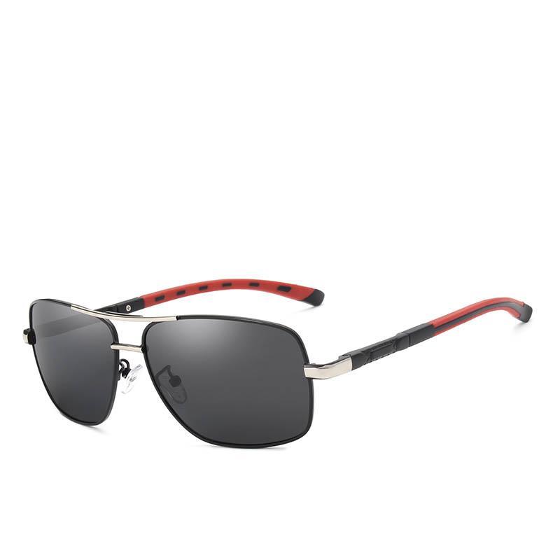 Men's Aluminum Magnesium Polarized Rectangular Sport Sunglasses