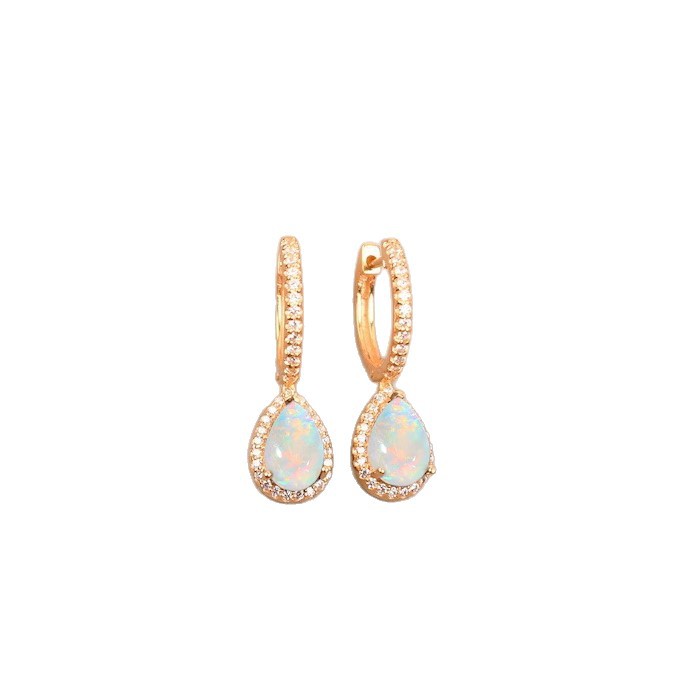 Geometric Waterdrop Opal Earrings