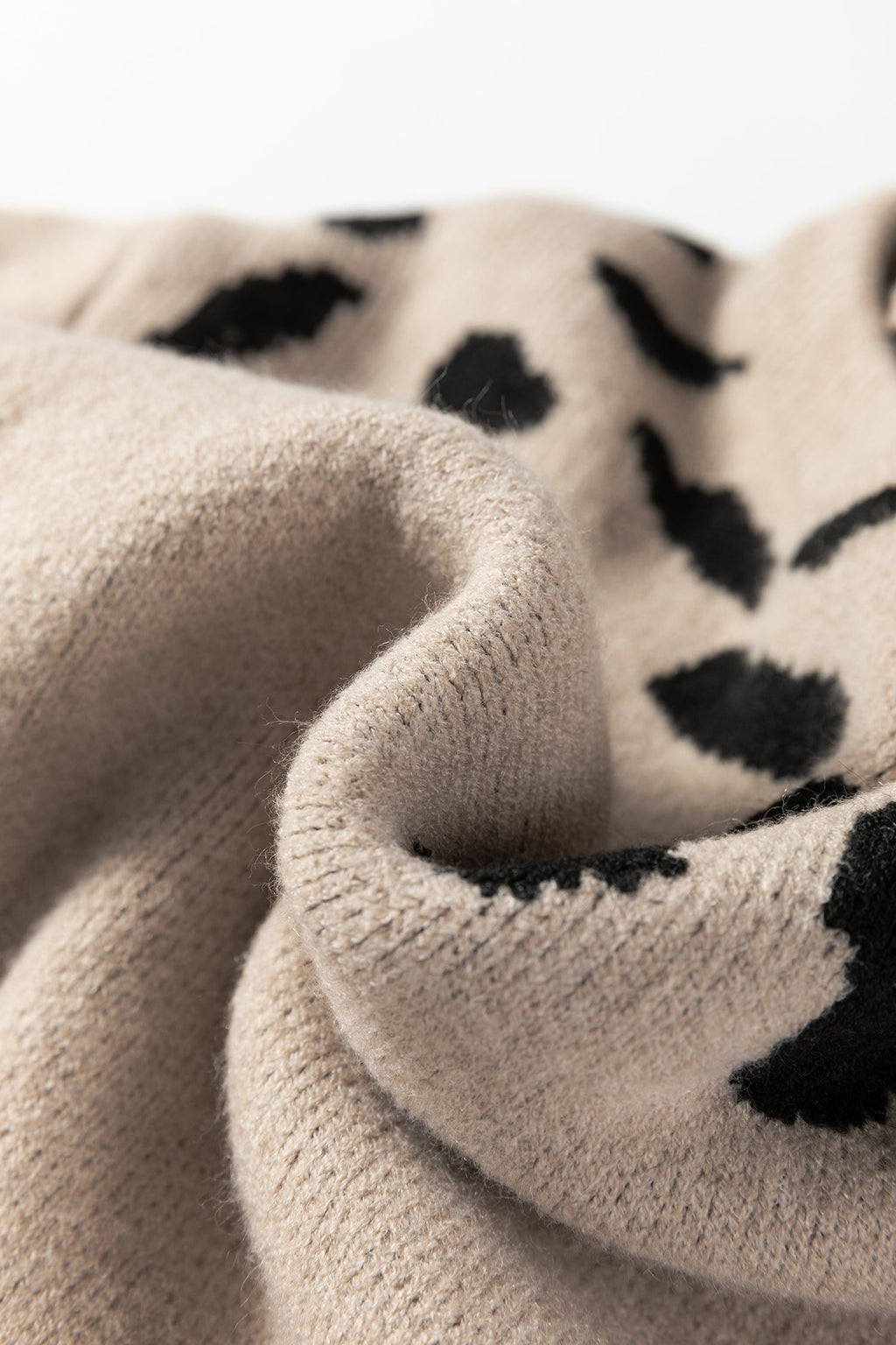 Women's Leopard Stripe Drop Shoulder Knit Sweater