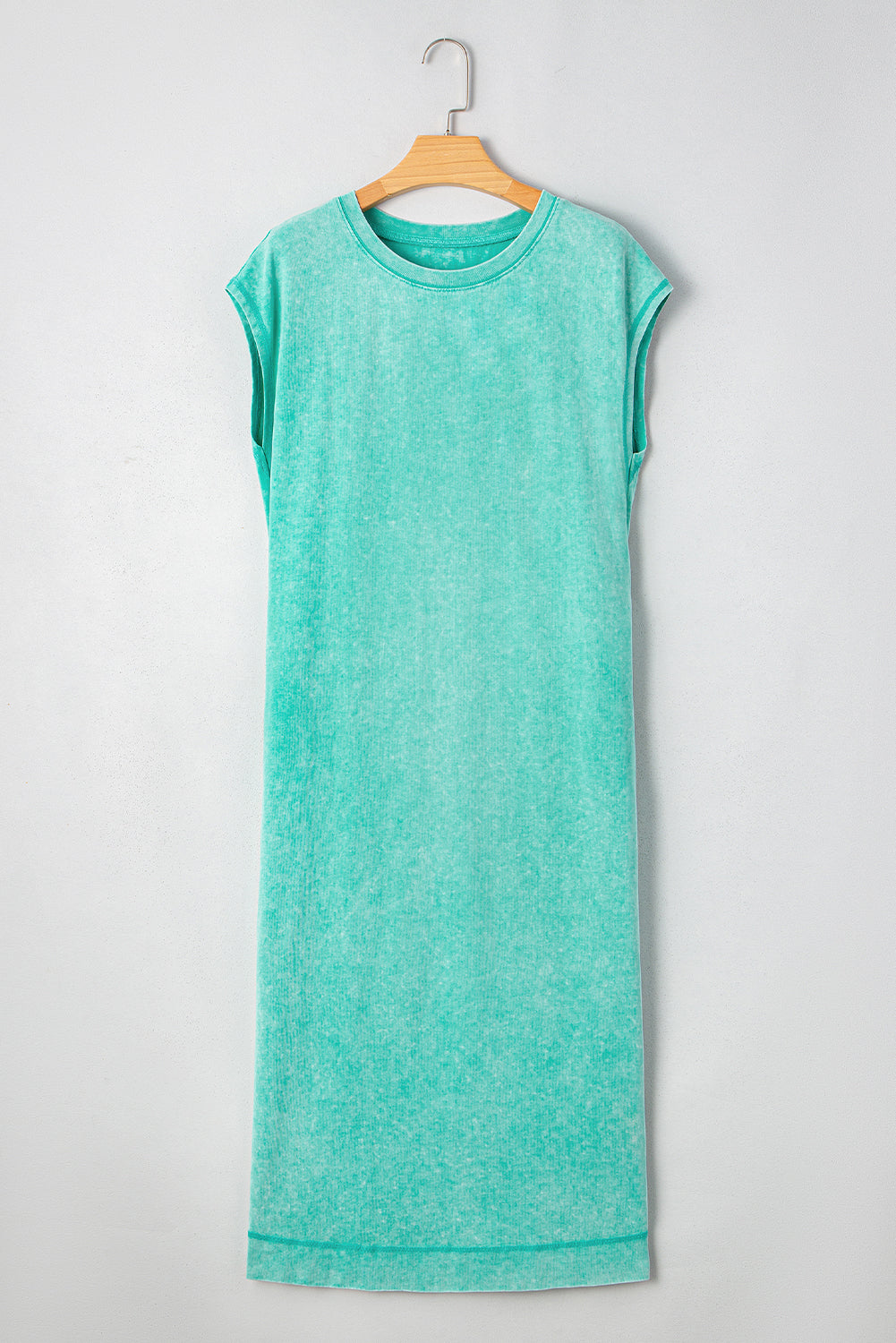 Mineral Wash Pocketed T-shirt Maxi Dress