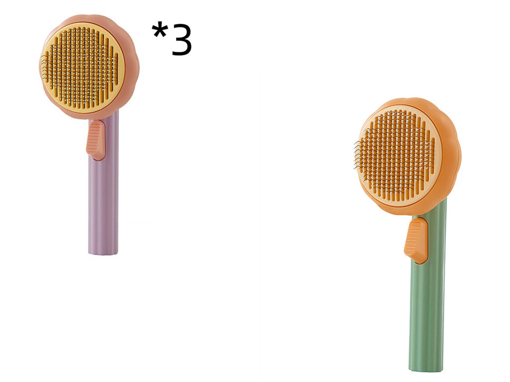 Modern Minimalist Self-Cleaning Pet Grooming Brush - 8-Inch Comb
