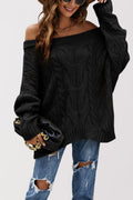 Strapless Loose Off Shoulder Solid Color Pullover Sweater