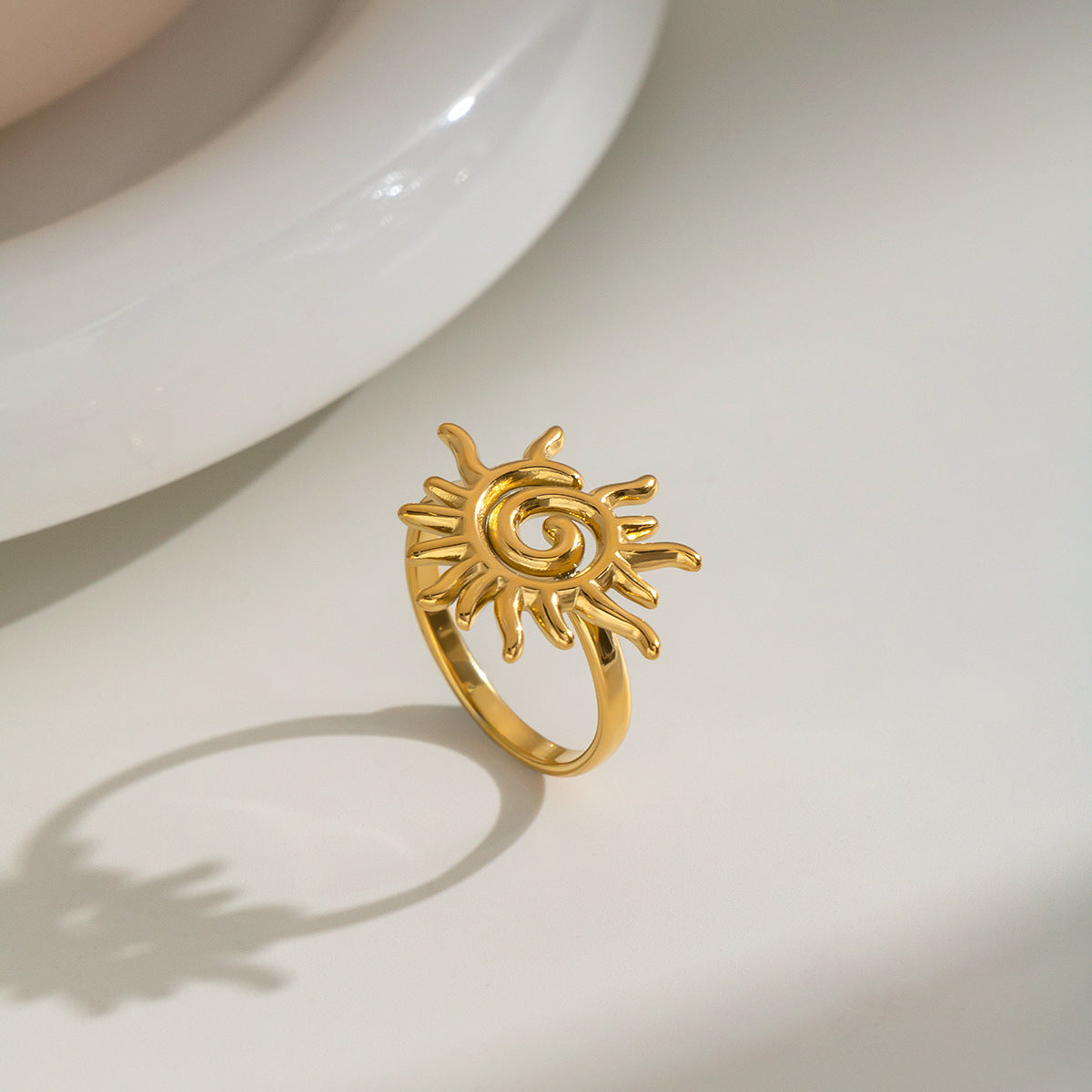 Titanium Steel 18k Gold Ring That Wont Fade