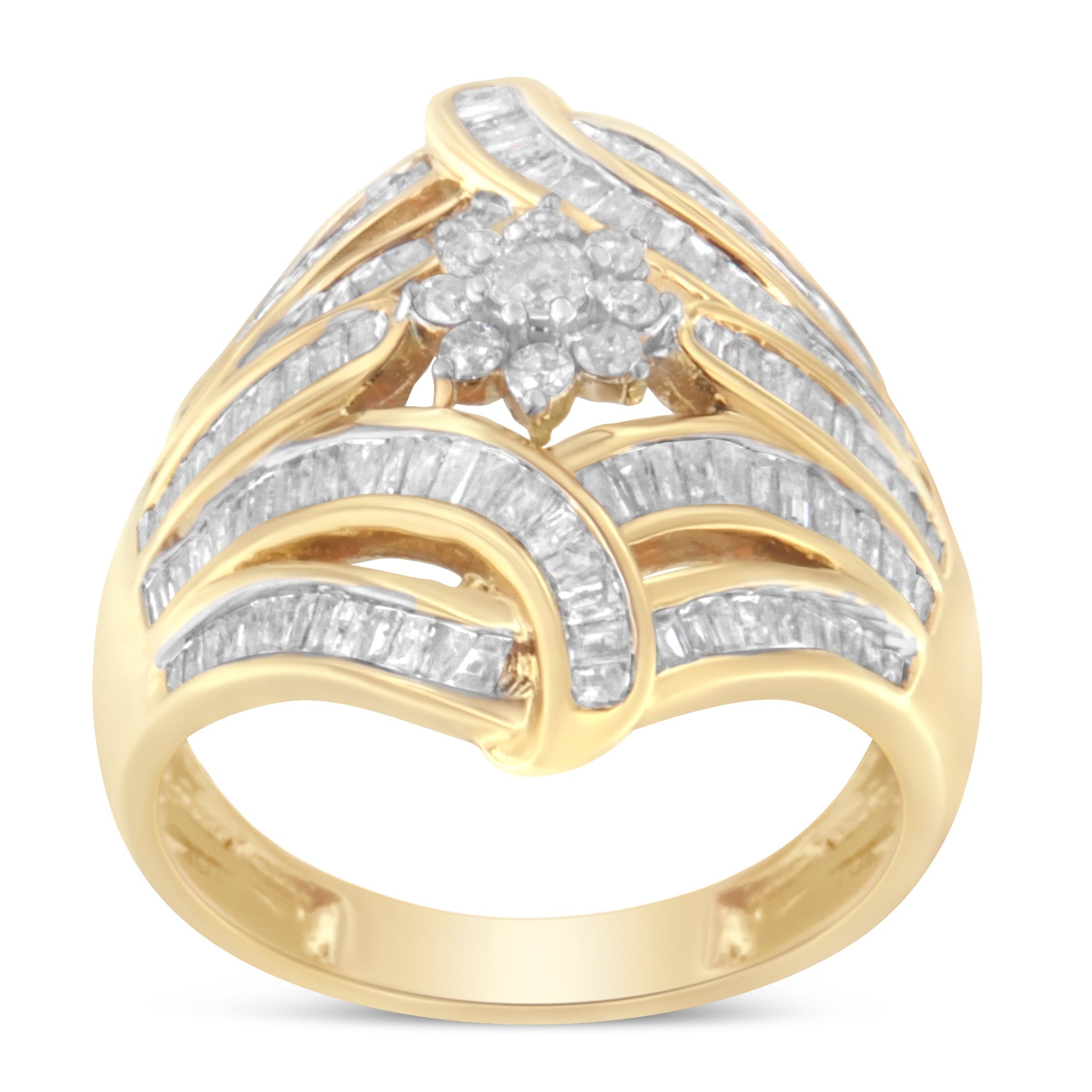 10K Yellow Gold Diamond Ring (1 Cttw, I-J Color, I2-I3 Clarity) - Size 7