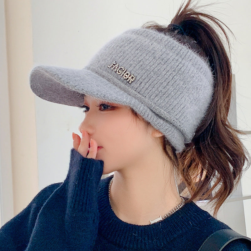Rabbit Hair Blend Wide Brim Dome Hat