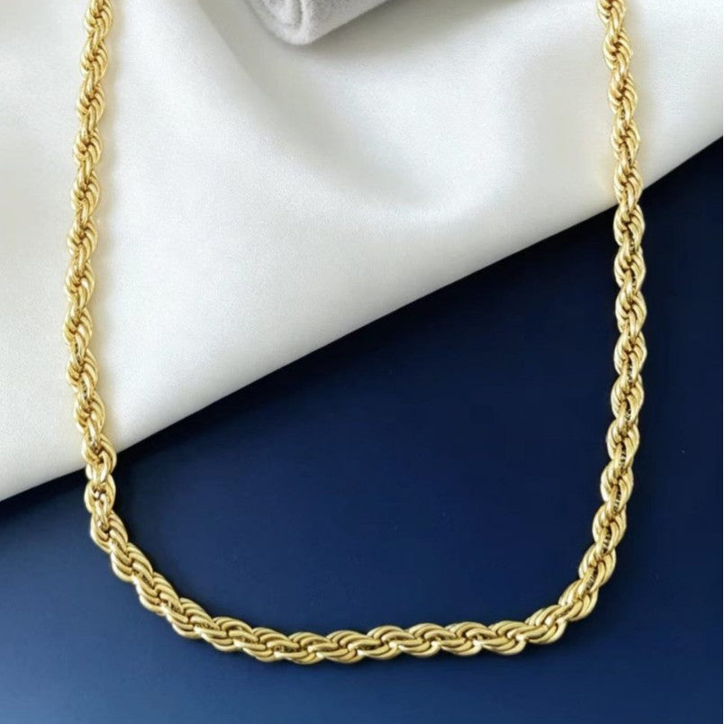 Gold Rope Chain Necklace for Women - Geometric Statement Jewelry