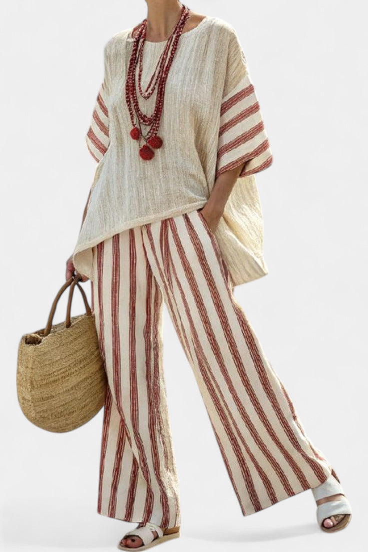 Women's Beach Vacation Two Piece Set Loose Casual Summer Outfit - Image 10