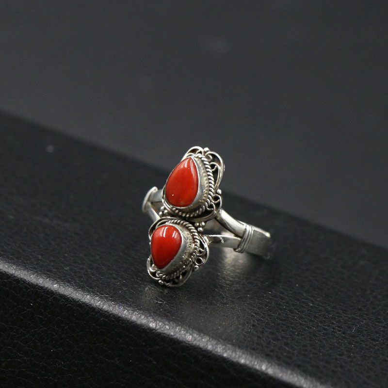 Nepal Handmade Jewelry Open Organic Xizang Style Personalized Creative Retro Ethnic Style Ring For Women