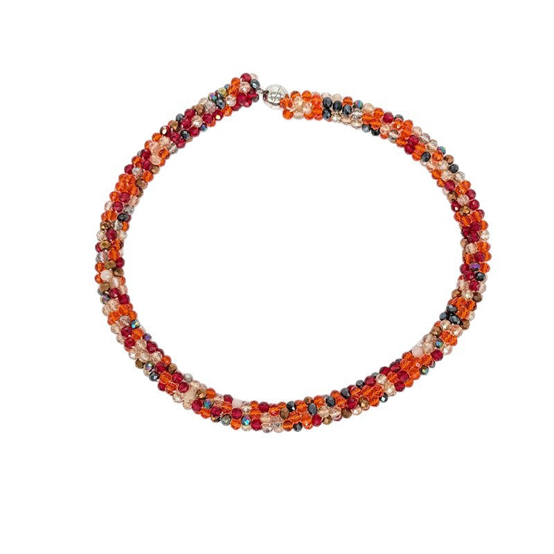 European And American Cross-Border Style Design Colorful Dopamine Heavy-Duty Ring With A Light Luxury And High-End Feel, Versatile High-End Women's Clavicle Chain