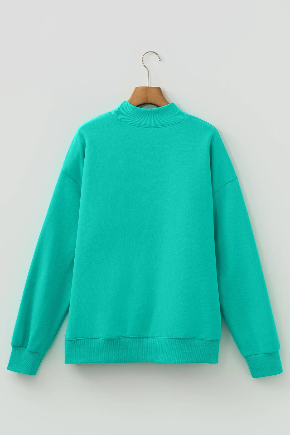 Solid Oversize Mock Neck Sweatshirt